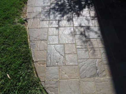 picture of a remodeled concrete stamped patio